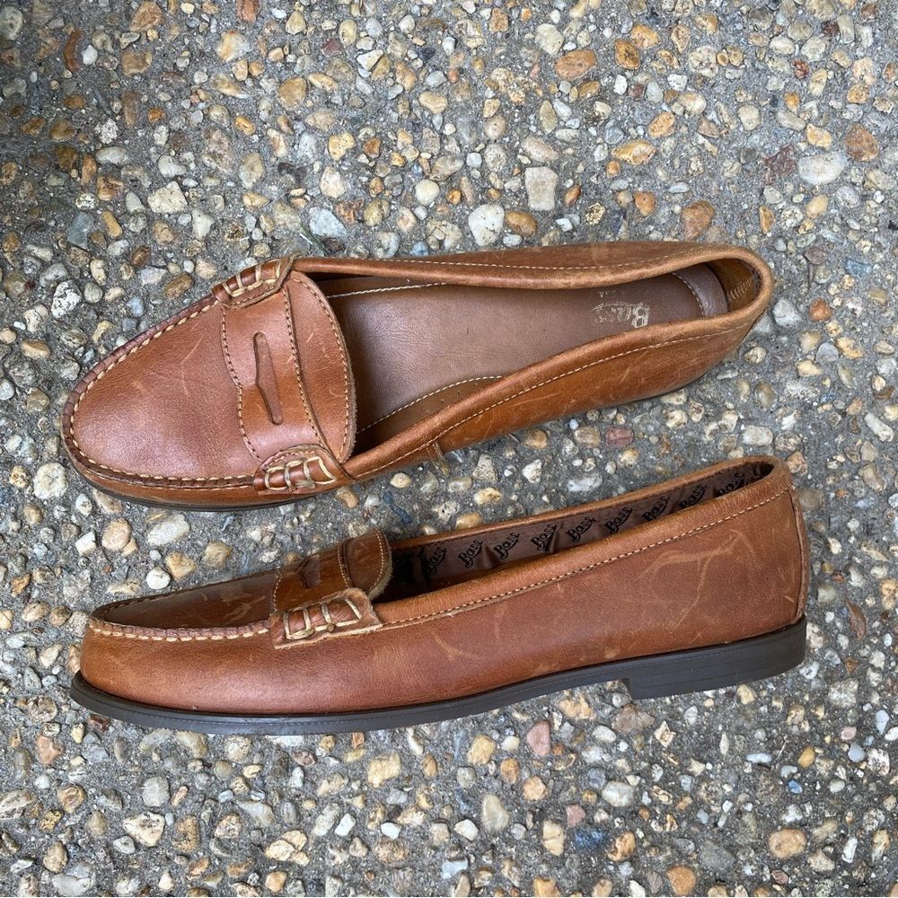 Vintage Bass saddle leather slim loafers 10 M